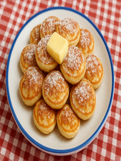 Mini pancakes and a creative soda on a corner table